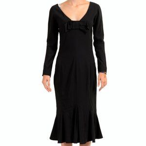 Viktor & Rolf Women's Black Long Sleeve Mermaid Midi Dress US S IT 40